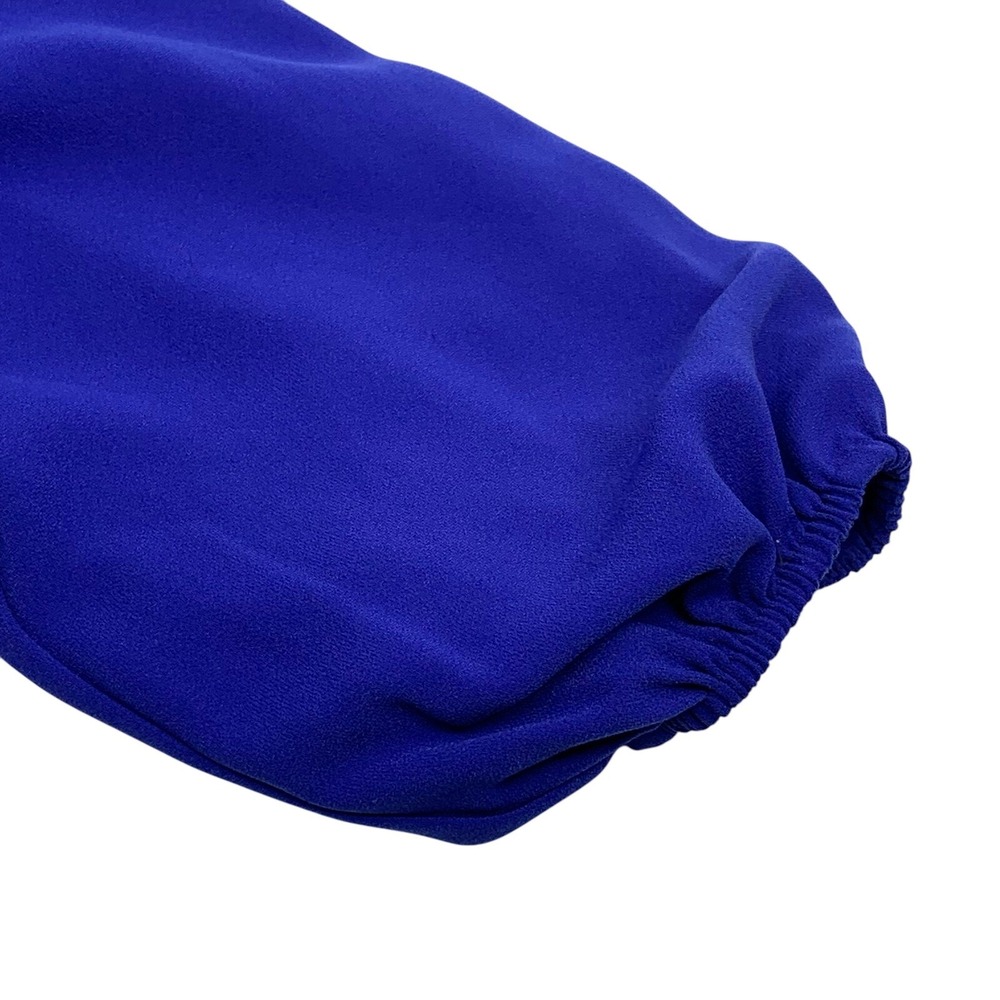 Trina Turk Women's Danise 3/4 Puff Balloon Sleeve V-Neck Blouse Royal Blue Sz XS - Picture 5 of 10